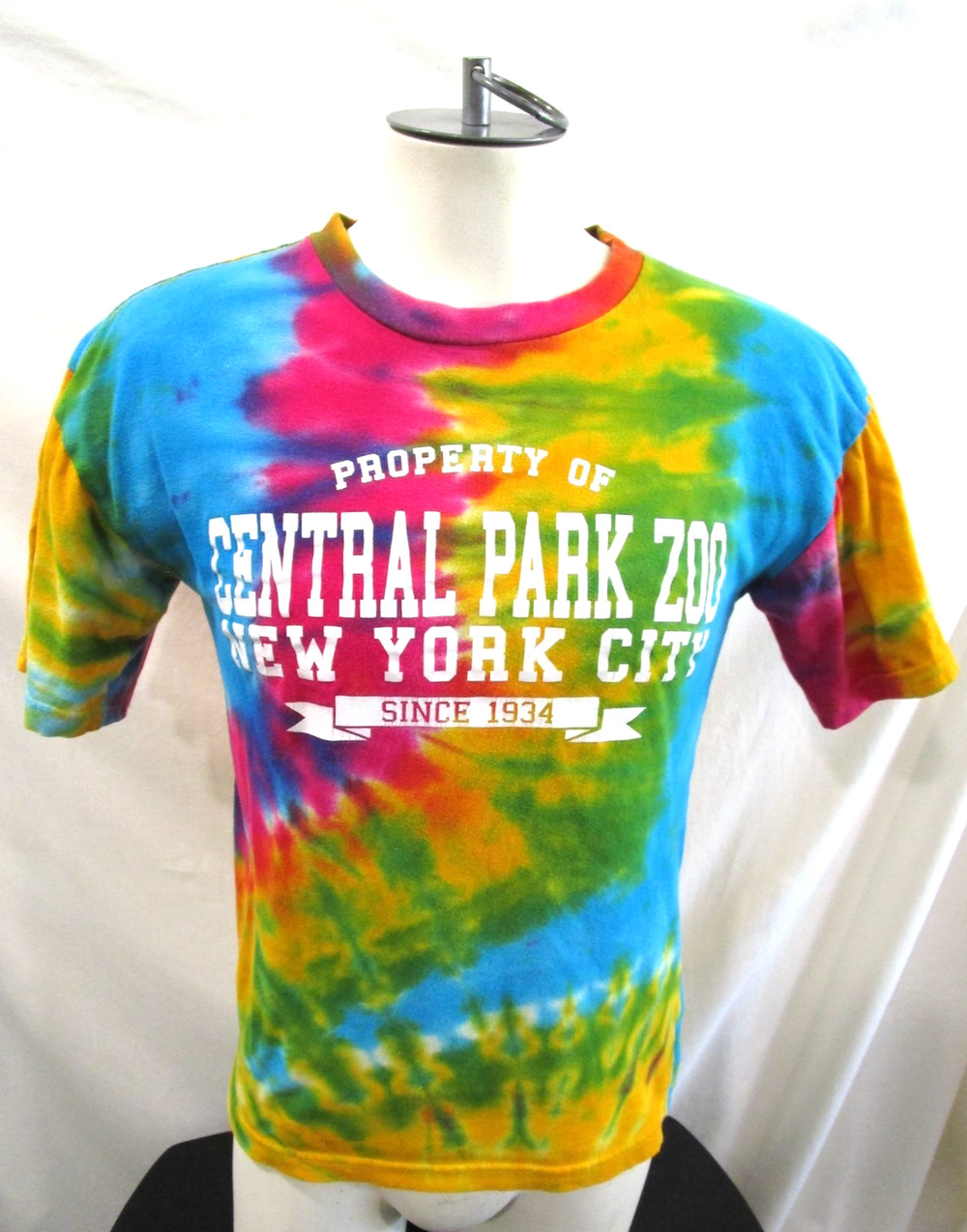 VTG Property Of Central Park Zoo New York City Tie Dye T Shirt Adult Sz S